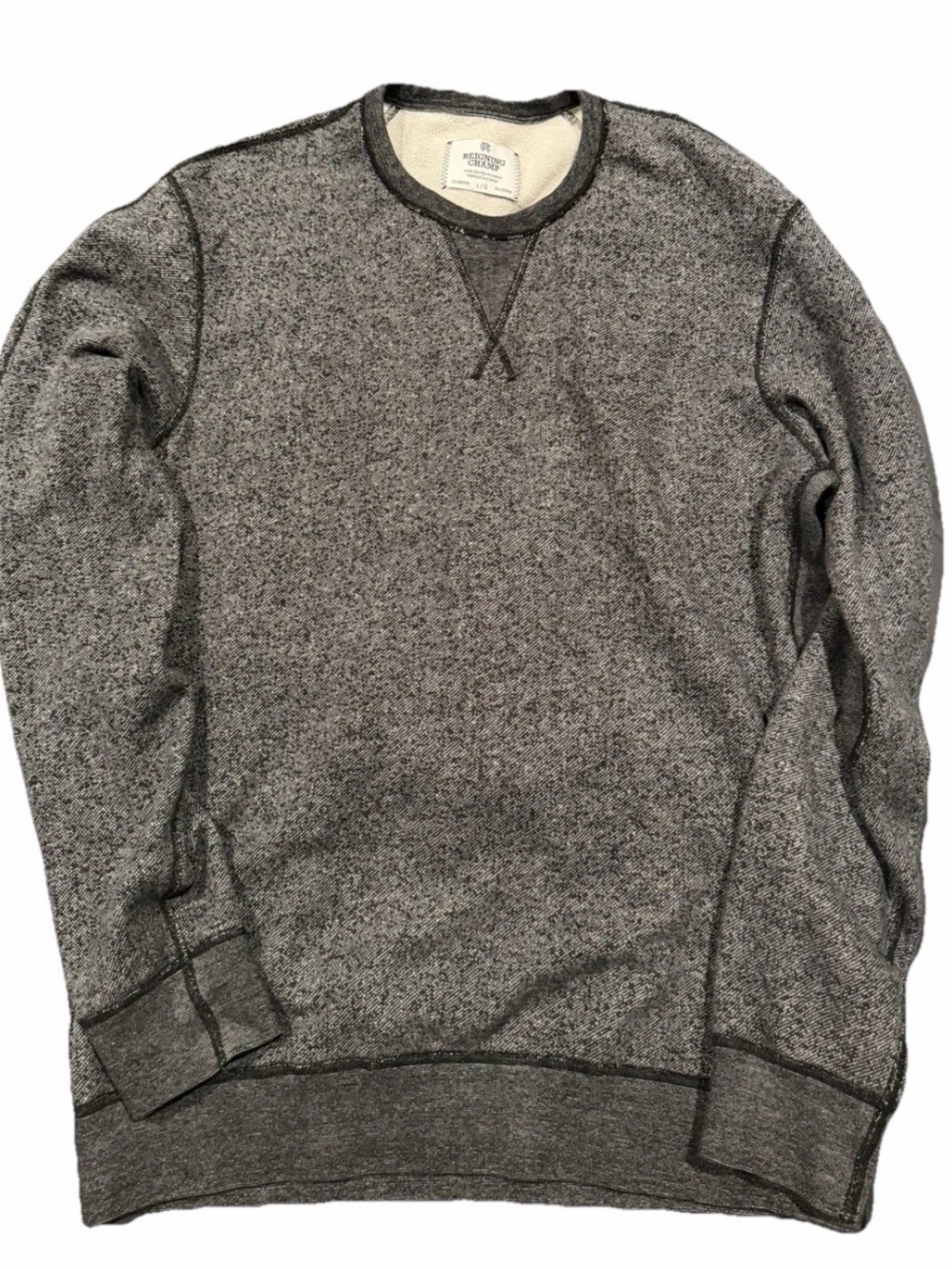 Reigning Champ Men’s Heathered Gray Crewneck Sweatshirt large